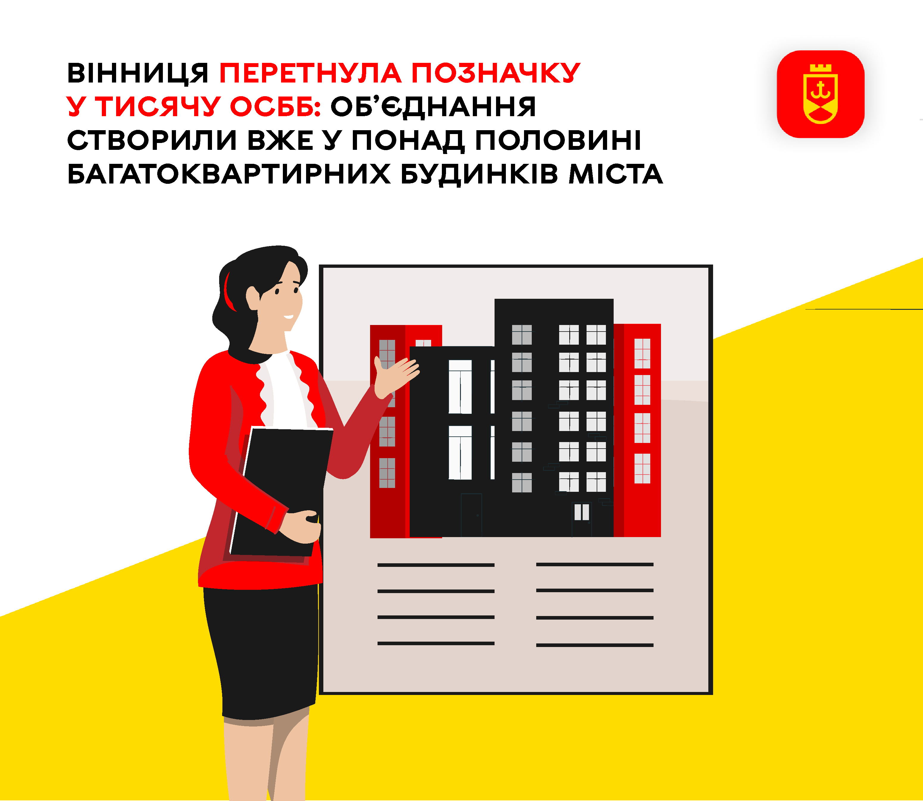 Вінниця перетнула позначку у тисячу ОСББ: об’єднання створили вже у понад половині багатоквартирних будинків міста 